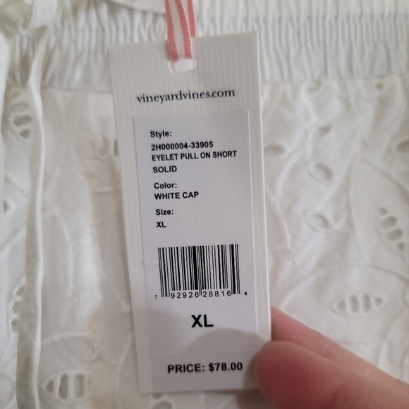 NWT Vineyard Vines Eyelet Pull-on Shorts in White XL 3.5" - Picture 5 of 6